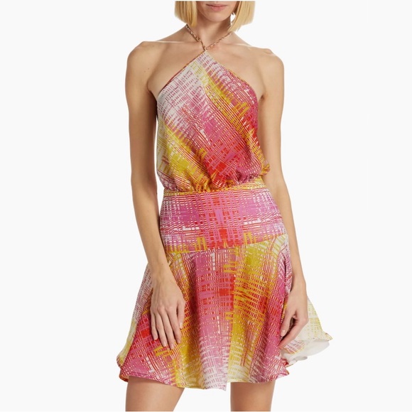 NWT💕SILVIA TCHERASSI Denita Halter Minidress in Magenta Size L - Picture 15 of 16